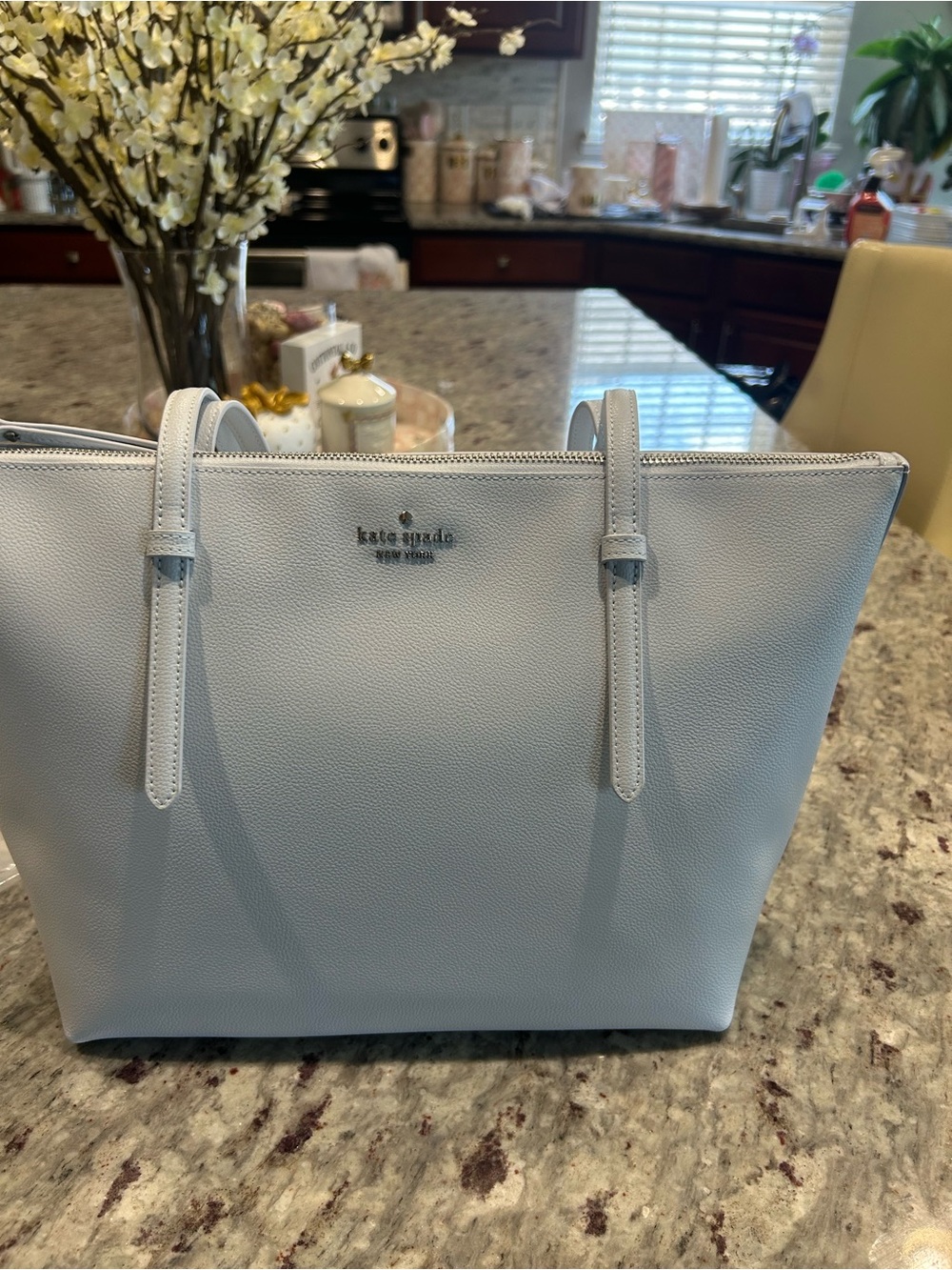 kate spade All Day Tote Delicate Pebbled in Pale Sappharine - NWT